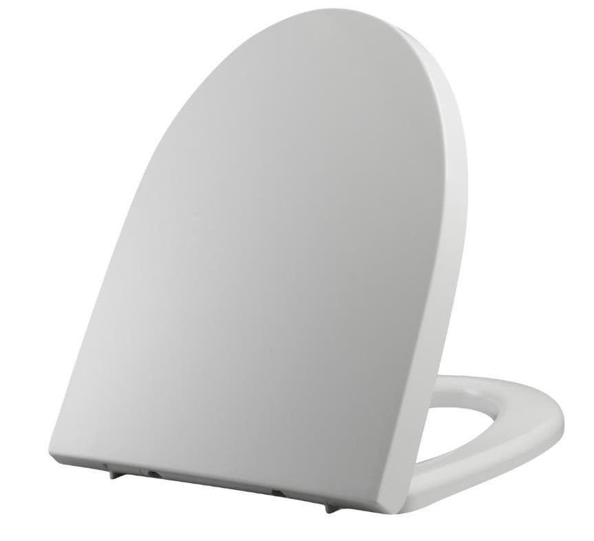 Oval urea toilet seat with soft close and quick release